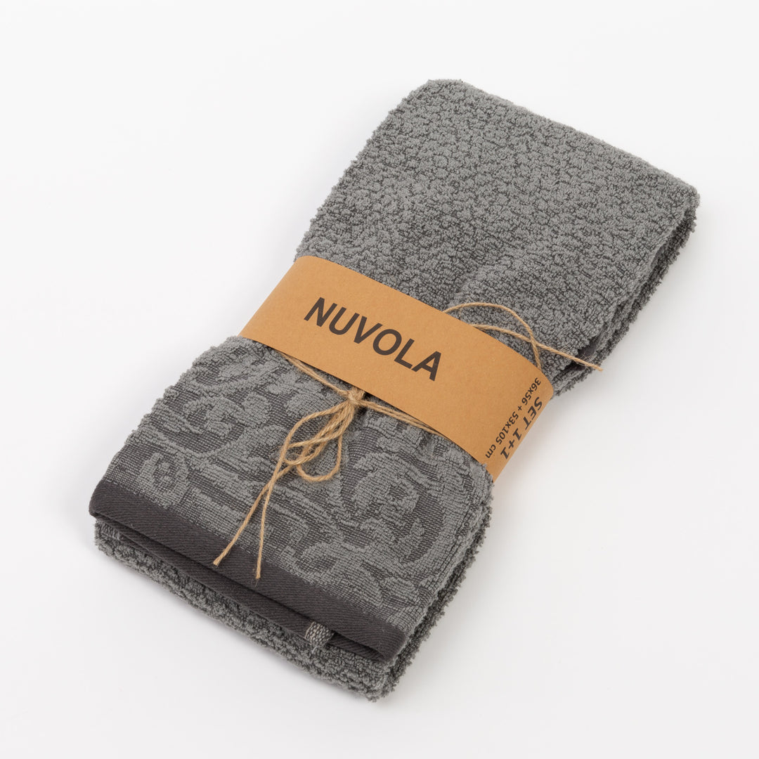 CAWÖ Home Balance Doubleface 6232 – Set Di 2 Asciugamani 50x100 Cm, 100% Cotone, Qualità Extra Soft, Made In Germany, Antracite - 2